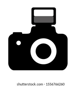 Photo camera black and white small icon