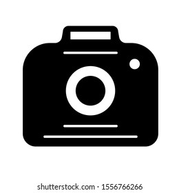 Photo camera black and white small icon