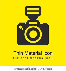 Photo camera bright yellow material minimal icon or logo design