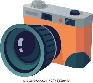 Photo camera cartoon icon. Photography device symbol isolated on white background
