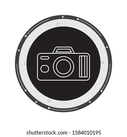 Photo Camera Circle line Icon flat design