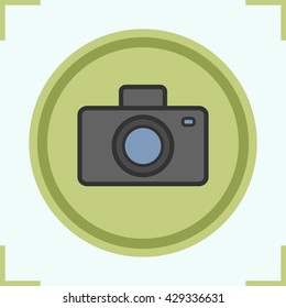 Photo camera color icon. Vector isolated illustration