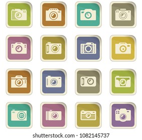 photo camera colored paper stickers with icons