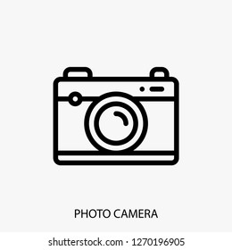 Photo camera concept line icon. Simple element illustration. Photo camera concept outline symbol design. Can be used for web and mobile UI/UX . Modern vector style.