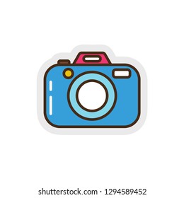 Photo camera concept line icon. Simple element illustration. Photo camera concept outline symbol design. Can be used for web and mobile UI/UX . Modern vector style