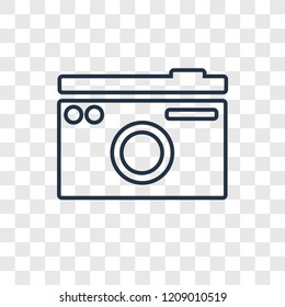 Photo camera concept vector linear icon isolated on transparent background, Photo camera concept transparency concept in outline style