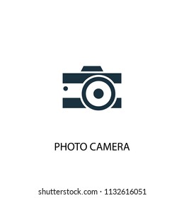 Photo camera creative icon. Simple element illustration. Photo camera concept symbol design from Camping collection. Can be used for web and mobile.