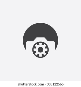 photo camera cut identity template icon design element