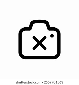 photo camera delete icon sign vector