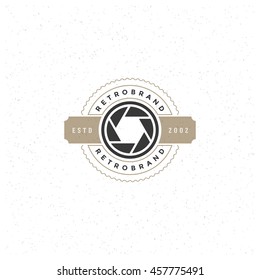 Photo Camera Design Element in Vintage Style for Photographer Logotype, Label, Badge and other.