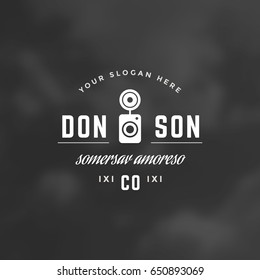 Photo Camera Design Element in vintage style for photographer logo, label, badge and other design. Photo Camera silhouette retro vector illustration.