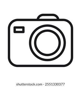 photo camera device line icon isolated
