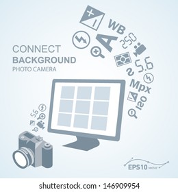 photo camera display icons element