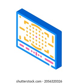 cámara fotográfica muestra un vector de icono isométrico. signo de visualización de la cámara fotográfica. ilustración de símbolo aislado
