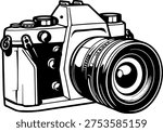 Photo camera doodle icon. Hand drawn sketch in vector