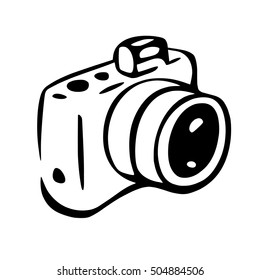 Photo camera drawing. White spaces are transparent.