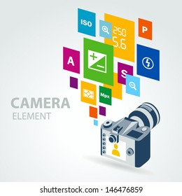 photo camera element icons