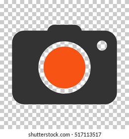 Photo Camera EPS vector pictogram. Illustration style is flat iconic bicolor orange and gray symbol.