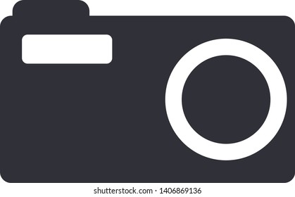 Photo camera filled black icon