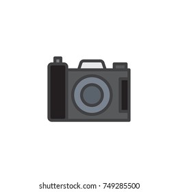 Photo camera filled outline icon, line vector sign, linear colorful pictogram isolated on white. Symbol, logo illustration. Pixel perfect vector graphics