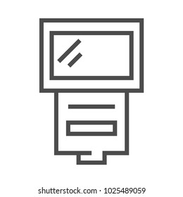 Photo camera flash icon. Outline style