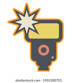 Fotokamera-Blitzsymbol oder -zeichen, abstrakte Vektorgrafik