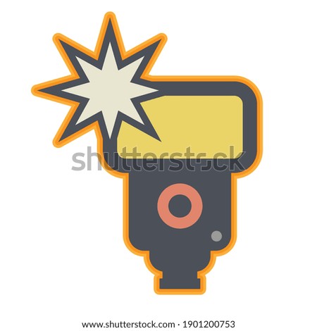 Photo Camera flash icon or sign, abstract vector illustration