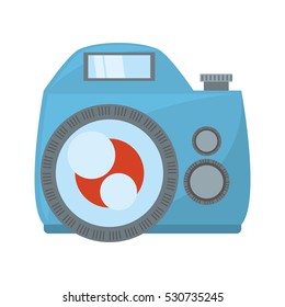 photo camera flash picture beach vector illustration eps 10