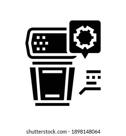 photo camera flash repair glyph icon vector. photo camera flash repair sign. isolated contour symbol black illustration