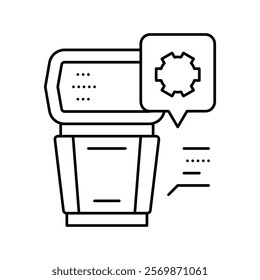 photo camera flash repair line icon vector. photo camera flash repair sign. isolated contour symbol black illustration