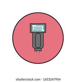 icono del vector flash de cámara fotográfica sobre fondo blanco