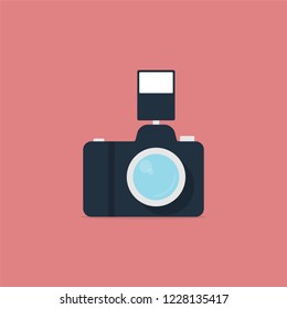 Photo camera. Flat design style. Vector illustration