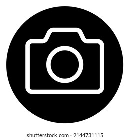 Photo Camera Flat Icon Isolated On White Background