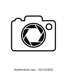 Photo camera flat icon logo, focus sign - vector for stock