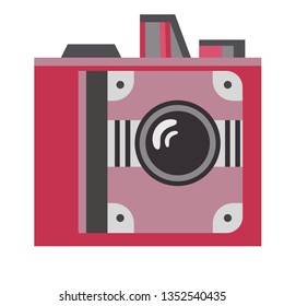 Photo camera flat illustration on white