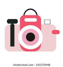 photo camera flat illustration on white