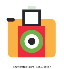 photo camera flat illustration on white