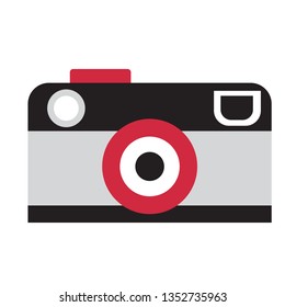 photo camera flat illustration on white