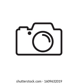 Photo camera flat sign icon vector illustration.
