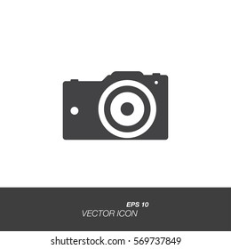 Photo Camera in flat style isolated on white background. Photo Camera symbol for your design and logo. Vector illustration EPS 10.
