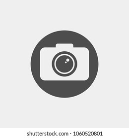 Photo camera flat vector icon