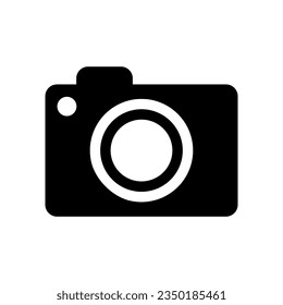 Photo camera flat vector icon