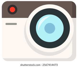 Photo camera flat vector icon isolated on white background.