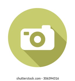 Photo camera flat vector icon