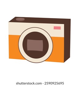 Photo camera flat vector illustration icon, camera clip art, clip art camera