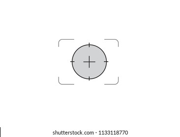 Photo camera focusing screen. Vector illustration EPS10. A flat translucent material, either a ground glass or fresnel lens, found in a system camera  that allows the user of the camera to preview.