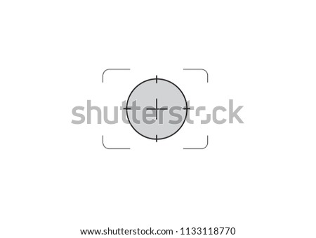 Photo camera focusing screen. Vector illustration EPS10. A flat translucent material, either a ground glass or fresnel lens, found in a system camera  that allows the user of the camera to preview.