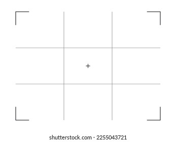Photo camera frame viewfinder template. Modern focusing digital grid screen. Vector illustration at light background.