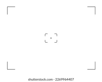 Plantilla del visor de fotograma de la cámara. Pantalla digital de enfoque moderno. Ilustración vectorial en fondo blanco.