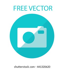photo camera free vector style flat